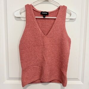 Express Pink Sleeveless V-Neck Sweater Top